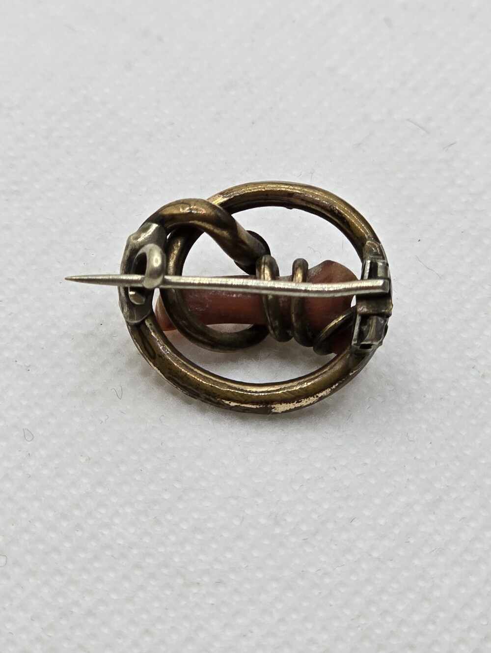 Small Victorian Branch Coral Love Knot Brooch Antique 1800s - Picture 5 of 9